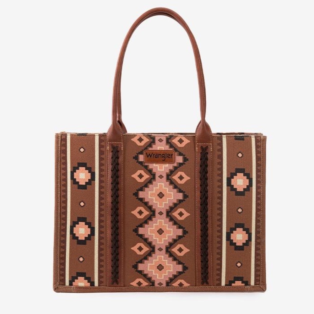 NWT WRANGLER AZTEC PRINT CANVAS TOTE BAG